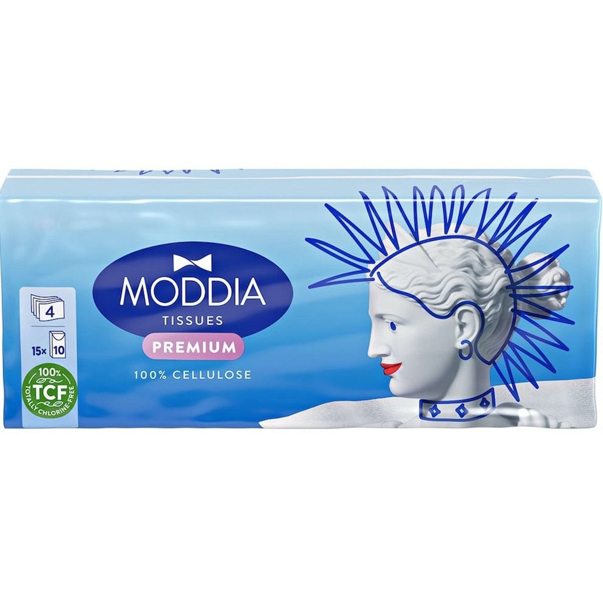 Moddia Taschentücher 15 Packungen 10 Blatt / 4-lagig