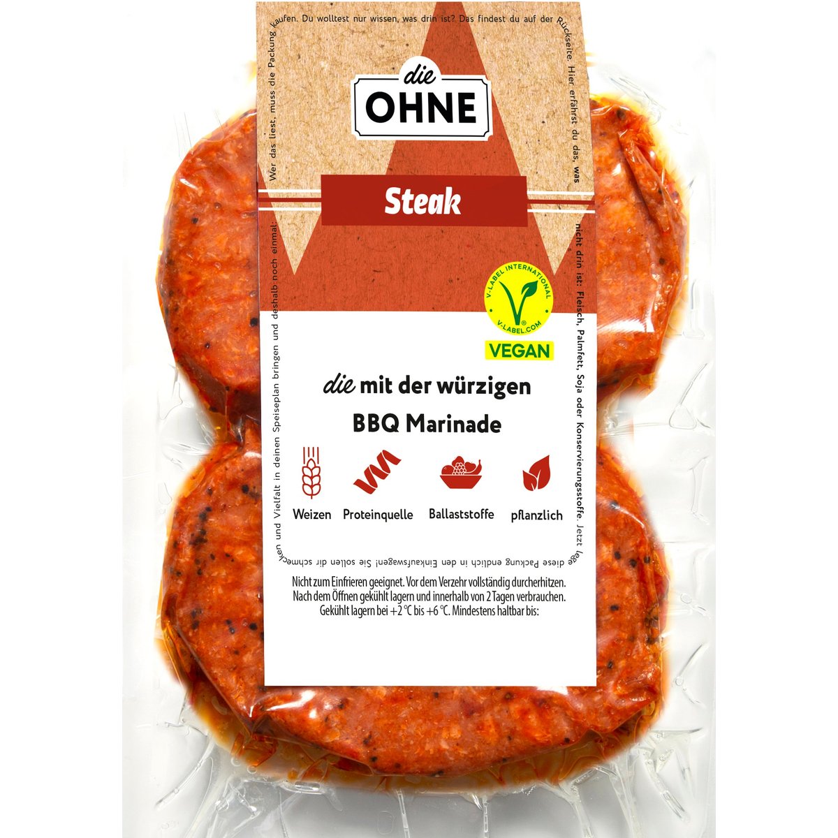 Die Ohne Veganes Steak Rind mariniert