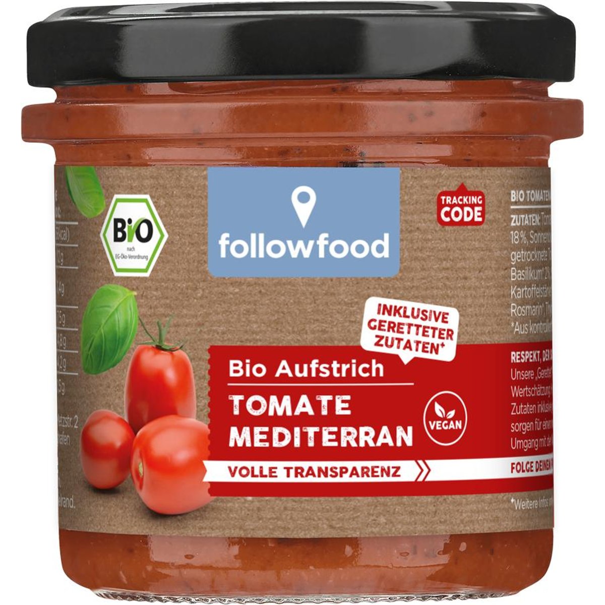 Followfood BIO Aufstrich Tomate Mediterran