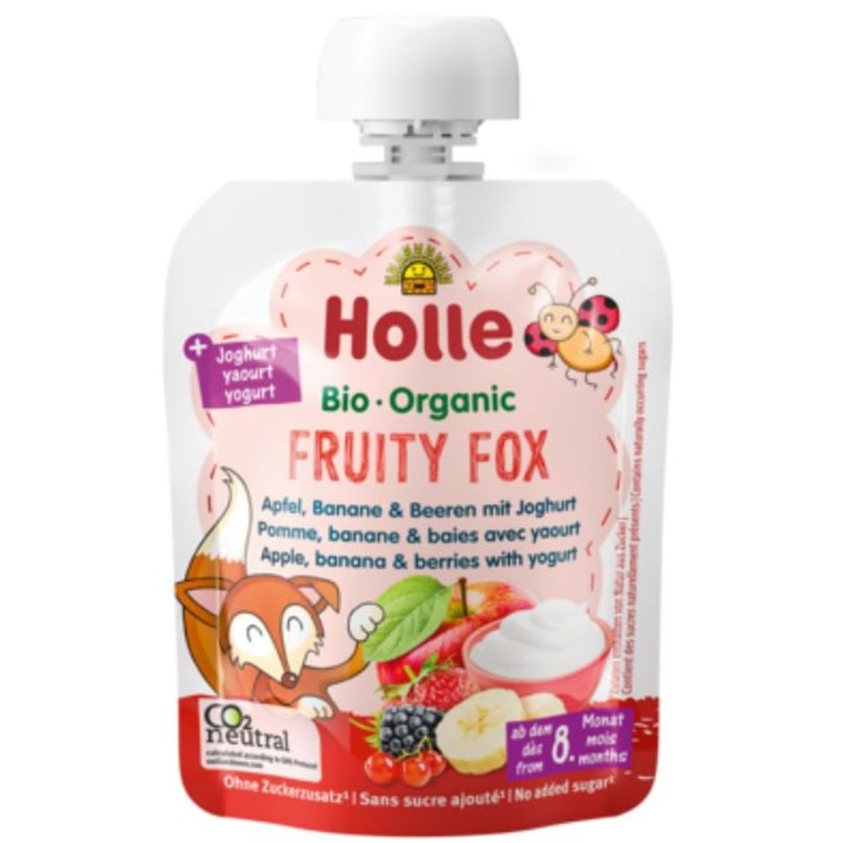 Holle BIO Fruity Fox Apfel, Banane, Beeren  mit Joghurt