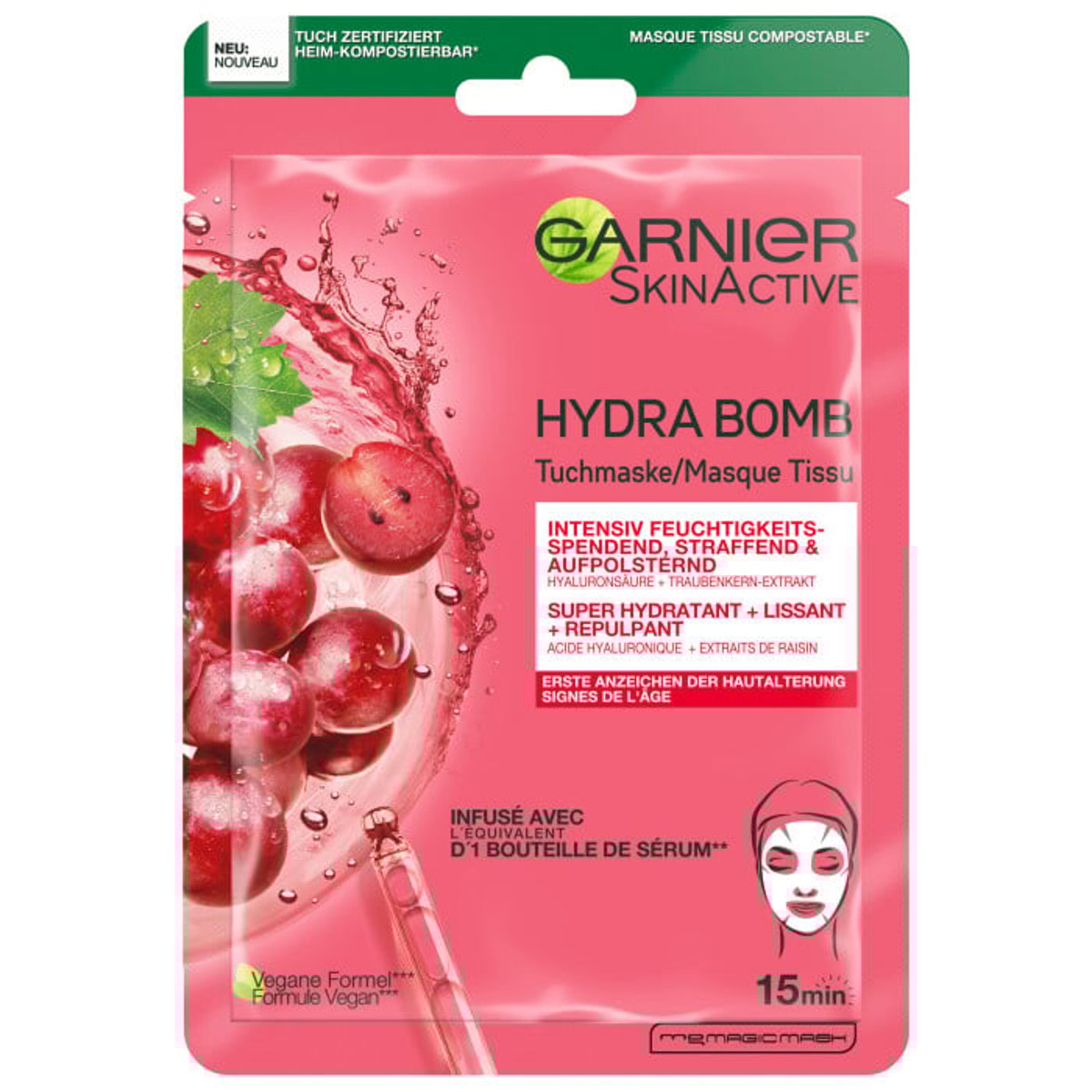 Garnier SkinActive Hydra Bomb Tuchmaske Traubenkern-Extrakt