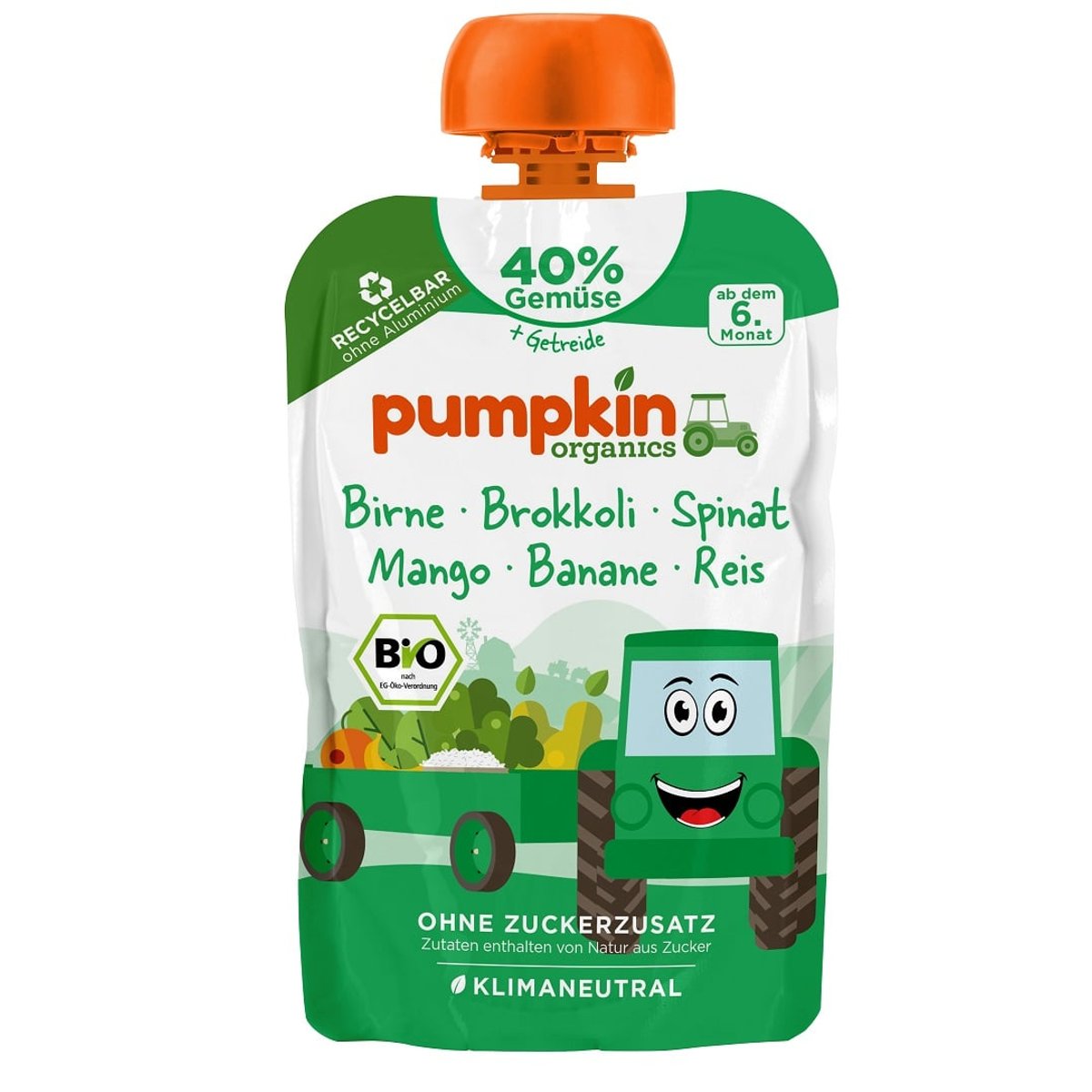 Pumpkin Organics BIO Quetschie mit Birne, Brokkoli, Spinat, Mango, Passionsfrucht