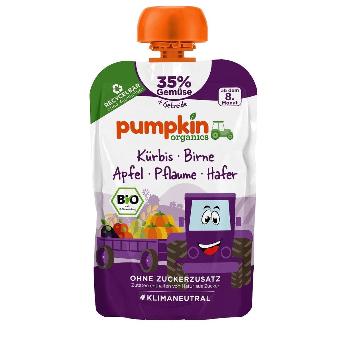 Pumpkin Organics BIO Quetschie mit Kürbis, Birne, Pflaume, Hafer