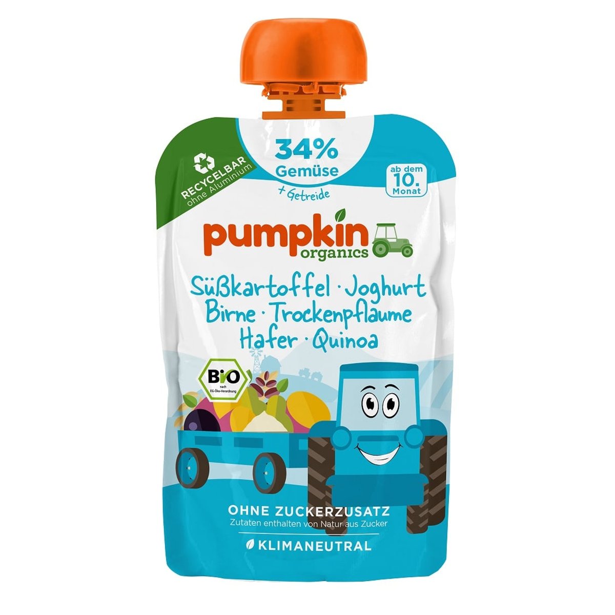 Pumpkin Organics BIO Quetschie mit Süßkartoffel, Joghurt, Trockenpflaume, Hafer
