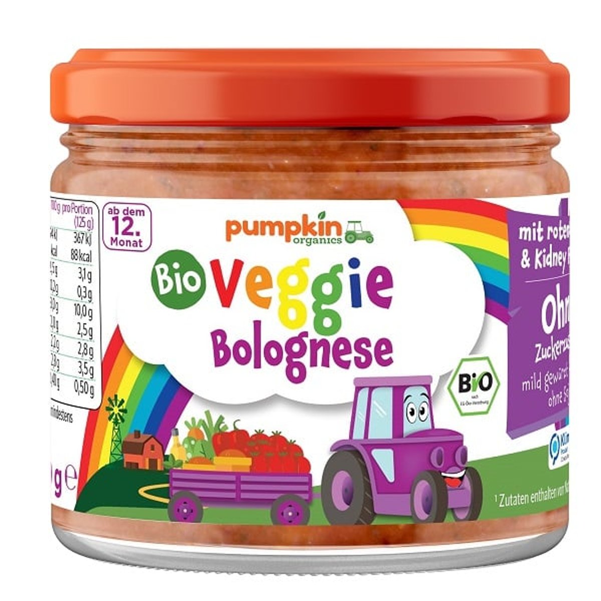 Pumpkin Organics BIO Veggie Bolognese, ab dem 12. Monat