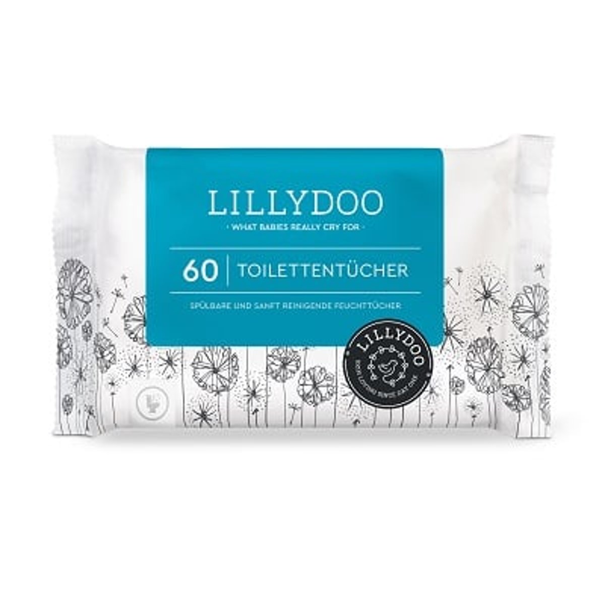 LILLYDOO Feuchte Toilettentücher, 60 Stück
