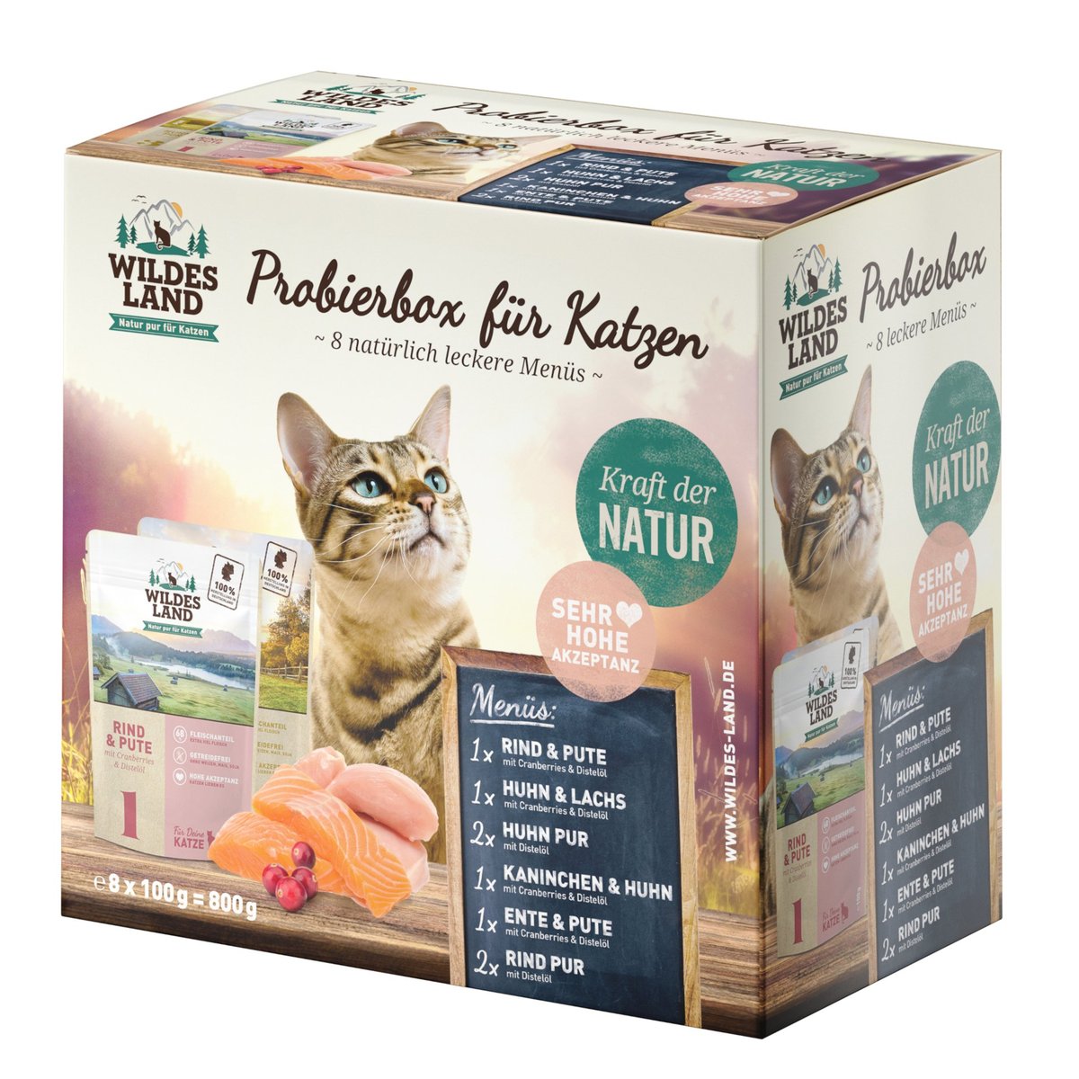 Wildes Land Probierbox 8 Pouch ADULT (8x100g)