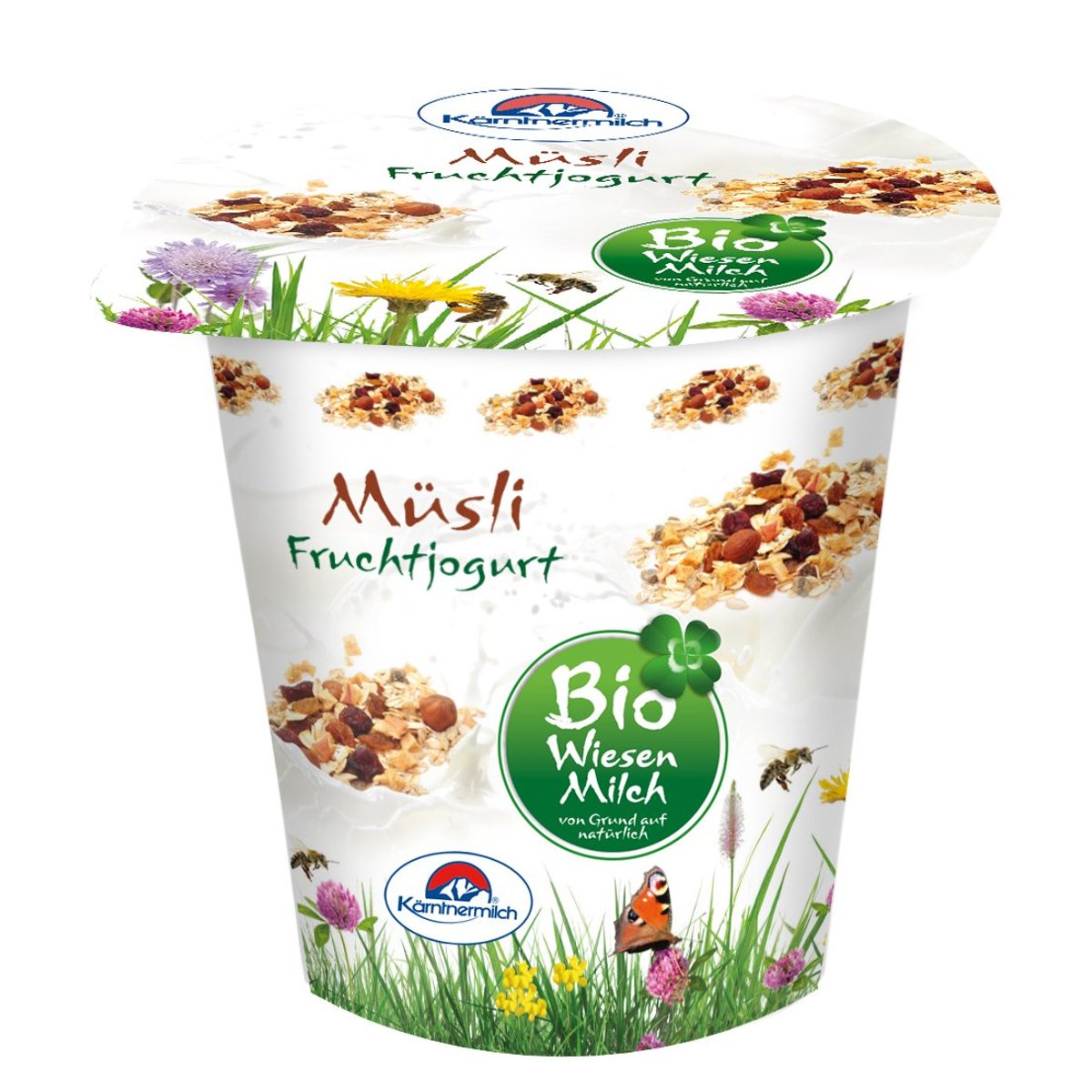 Kärntnermilch BIO Wiesenmilch Fruchtjogurt Müsli