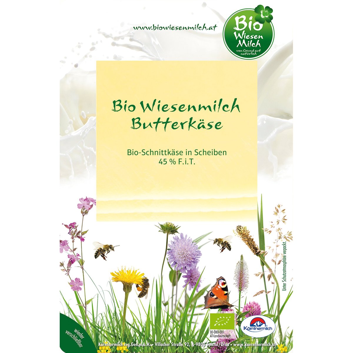 Kärntnermilch BIO Wiesenmilch Butterkäse in Scheiben