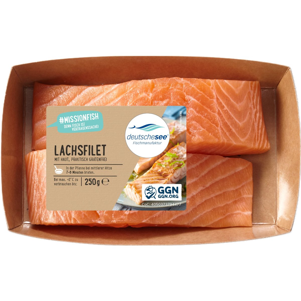 Deutsche See Lachs Filet mit Haut