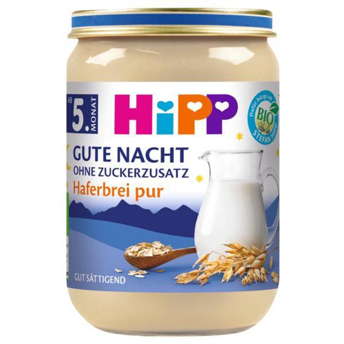 HiPP BIO Gute Nacht - ohne Zuckerzusatz - Haferbrei pur, ab dem 5. Monat
