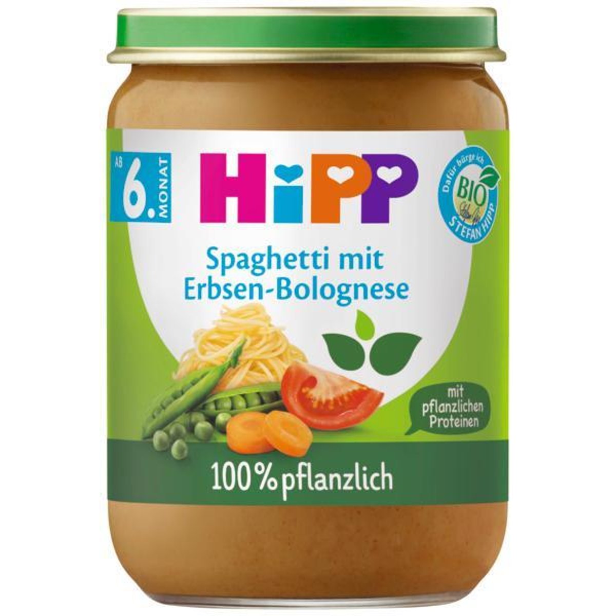 HiPP BIO Spaghetti mit Erbsen-Bolognese, ab dem 6. Monat
