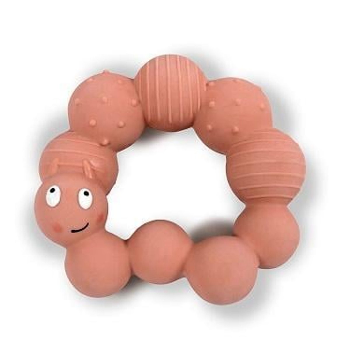 FILIBABBA Beißring aus 100% Naturkautschuk - Lily die Larve Peach