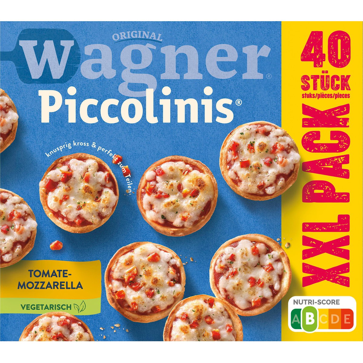Wagner Piccolinis Tomate Mozzarella Großpackung 40 Stück (tiefgekühlt)
