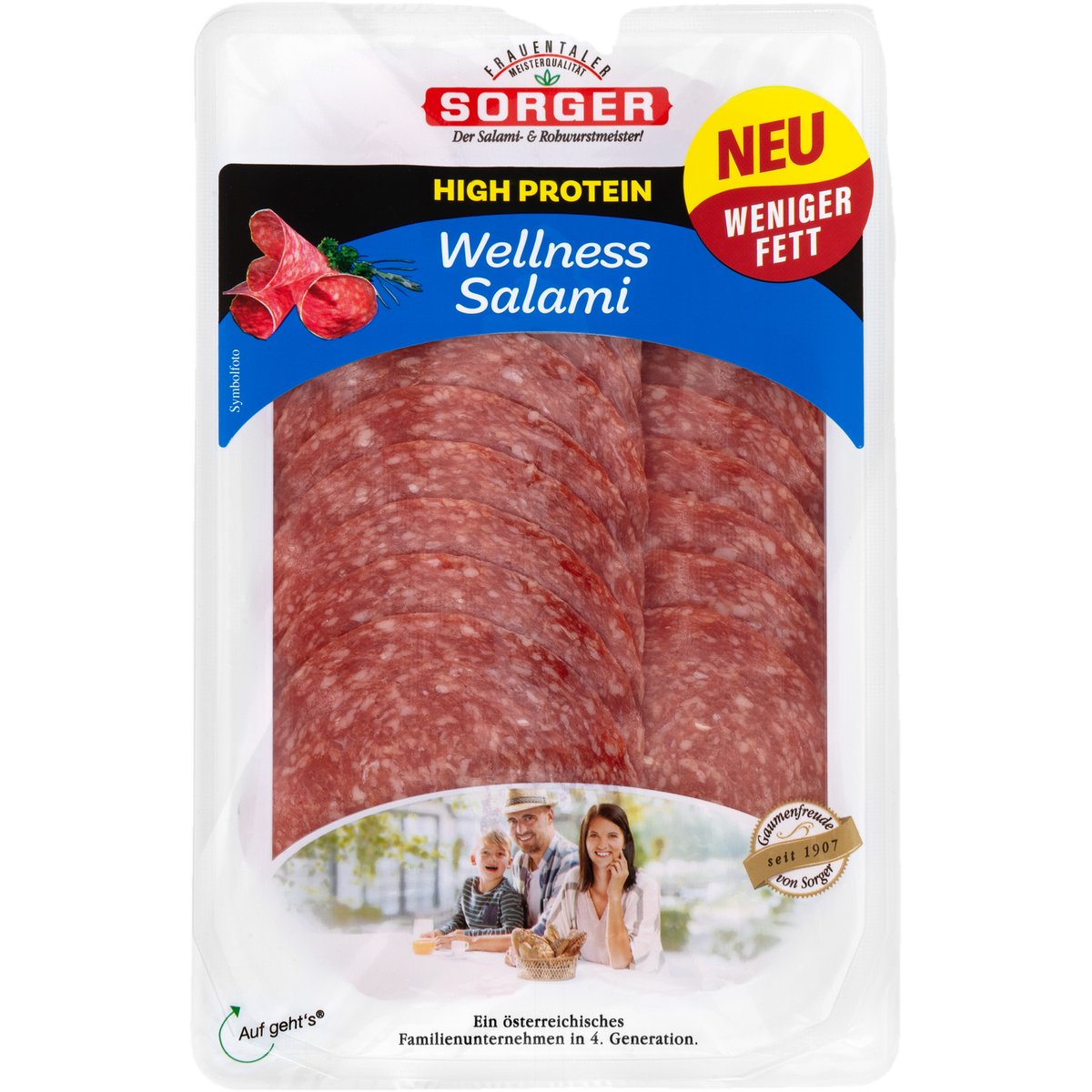 Sorger High Protein Wellness Salami geschnitten