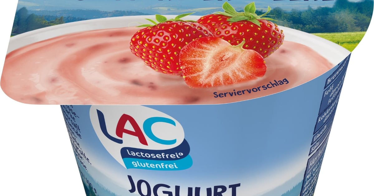 LAC lactose-free fruit yoghurt strawberry