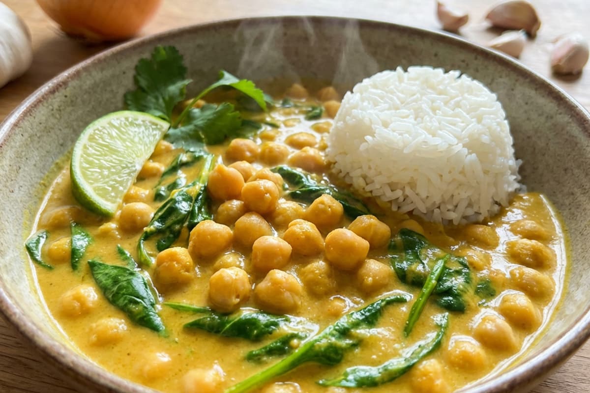 Creamy Chickpea Curry with Spinach
