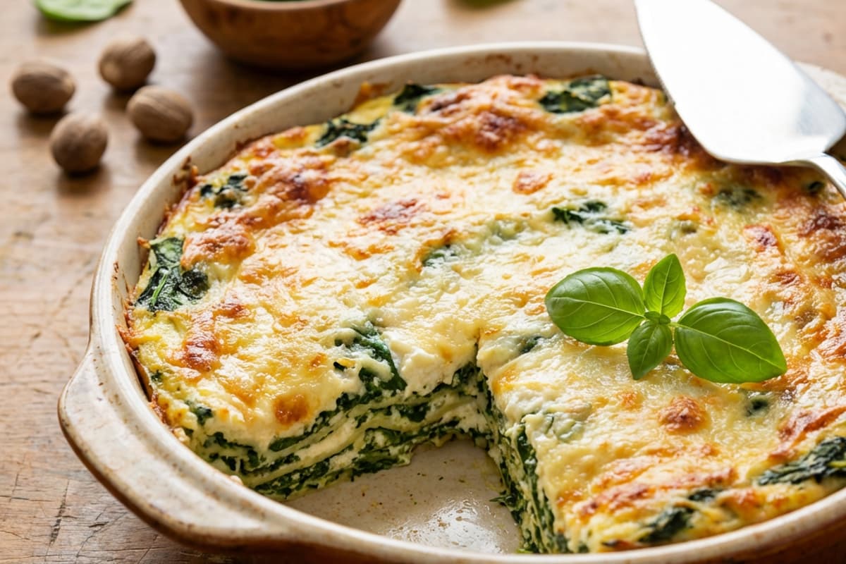 Spinach Lasagna with Ricotta and Parmesan