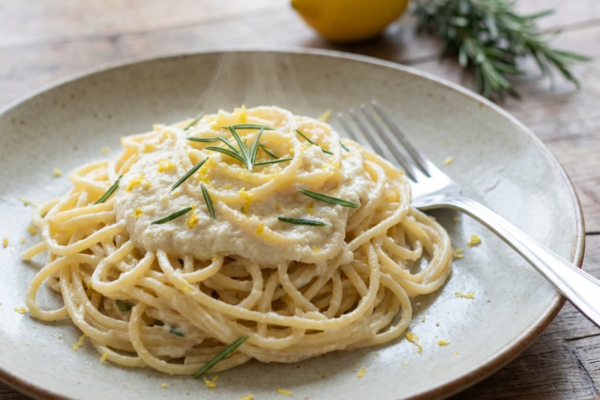 Cremige Pasta mit Rosmarin und Zitrone