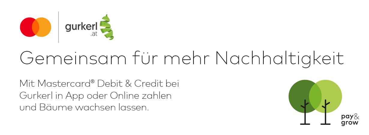 Für mehr Nachhaltigkeit: Mastercard, Gurkerl & Du