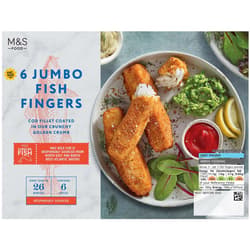 Marks & Spencer 6 Breaded Jumbo Cod Fish Fingers (tiefgekühlt)