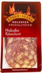Staudinger Holzofen Käsewurst geschnitten