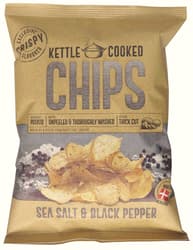 Crispy Kettle Cooked Chips Sea Salt & Black Pepper