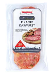 Hotwagner Weinviertler pikante Käsewurste geschnitten