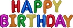 PAPSTAR Foil balloon set Assorted colours "Happy Birthday"