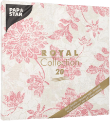 PAPSTAR 20 Servietten "ROYAL Collection" 1/4-Falz 40 cm x 40 cm bordeaux "Flowers"