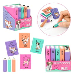 DEPESCHE TOPModel rubber set mini school books pens 7pcs