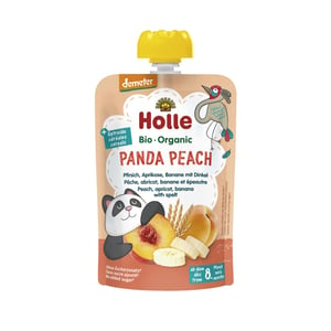 Holle BIO Panda Peach - Pouchy Pfirsich, Aprikose & Banane mit Dinkel