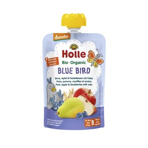 Holle BIO Blue Bird - Pouchy Birne, Apfel & Heidelbeer mit Hafer