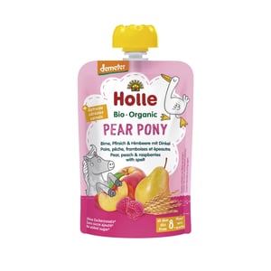Holle BIO Pear Pony - Pouchy Birne, Pfirsich & Himbeere mit Dinkel