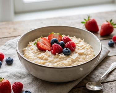 Coconut Rice Pudding with Fresh Fruits
