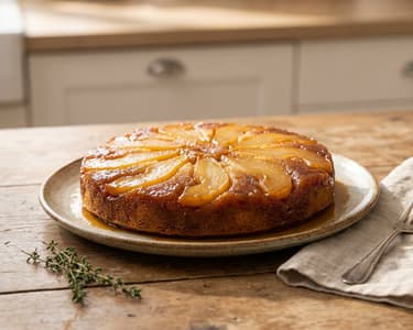 Upside-down Pear Cake with Ginger