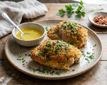 Chicken in Aromatic Breading with Lemon Sauce
