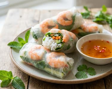 Sommerrollen mit Nước chấm Dip
