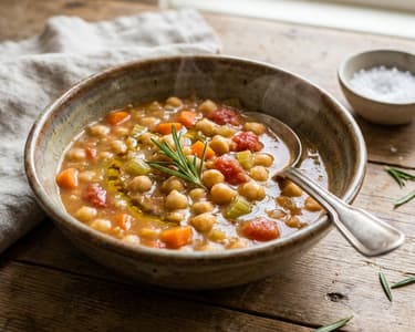 Hearty Chickpea Soup with Rosemary
