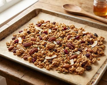 Hausgemachtes Knuspermüsli mit Nüssen & Früchten