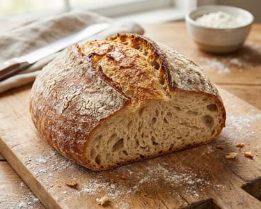 Rustic Farmhouse Bread | Crispy & Fluffy