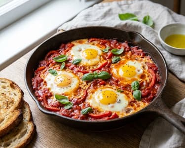 Eggs baked in tomato sauce