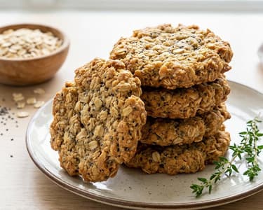 Knusprige Chia-Haferflocken-Kekse mit Thymian