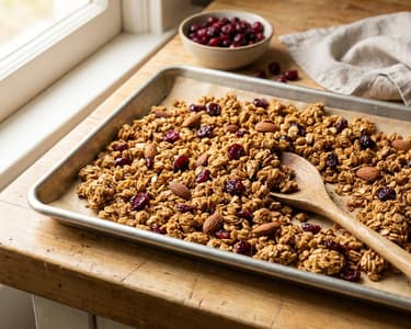 Spiced Crunchy Granola with Cranberries and Almonds