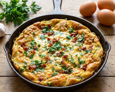 Herb Frittata with Bacon and Emmentaler