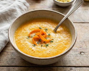 Foamy Carrot Cream Soup with Ginger