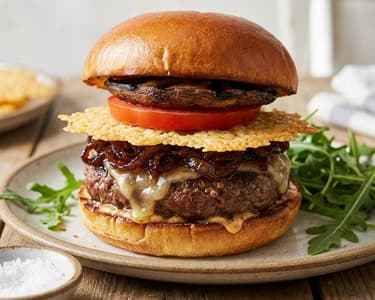 Savory Burger with Caramelized Onions