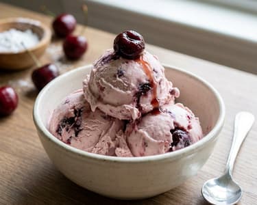 Creamy Cherry Ice Cream with Mascarpone