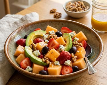 Fruit Salad with Gorgonzola and Orange Dressing