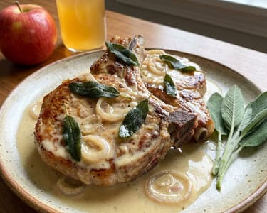 Schweinskoteletts nach normannischer Art
